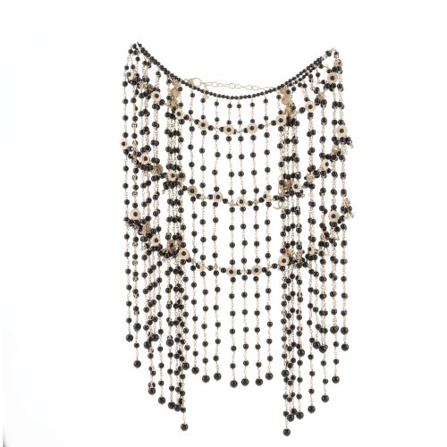 Paris in Rome Cape Necklace Metal and Beads