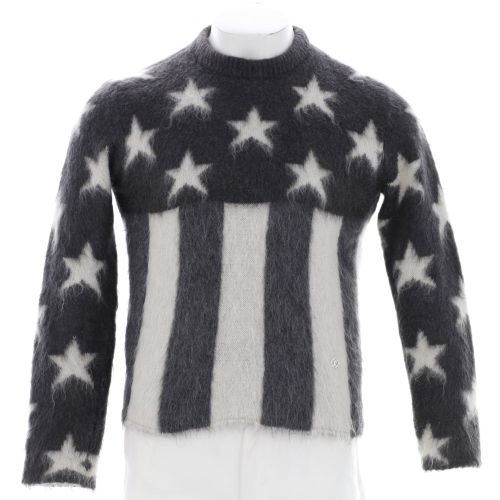 Men's USA Flag Crew Neck Sweater Mohair Blend